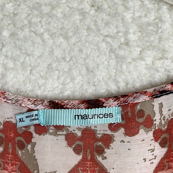 Maurices Womens Semi-Sheer Printed 3/4 Sleeve Boho Peasant Dress XL PLUS SIZE - Picture 3 of 10